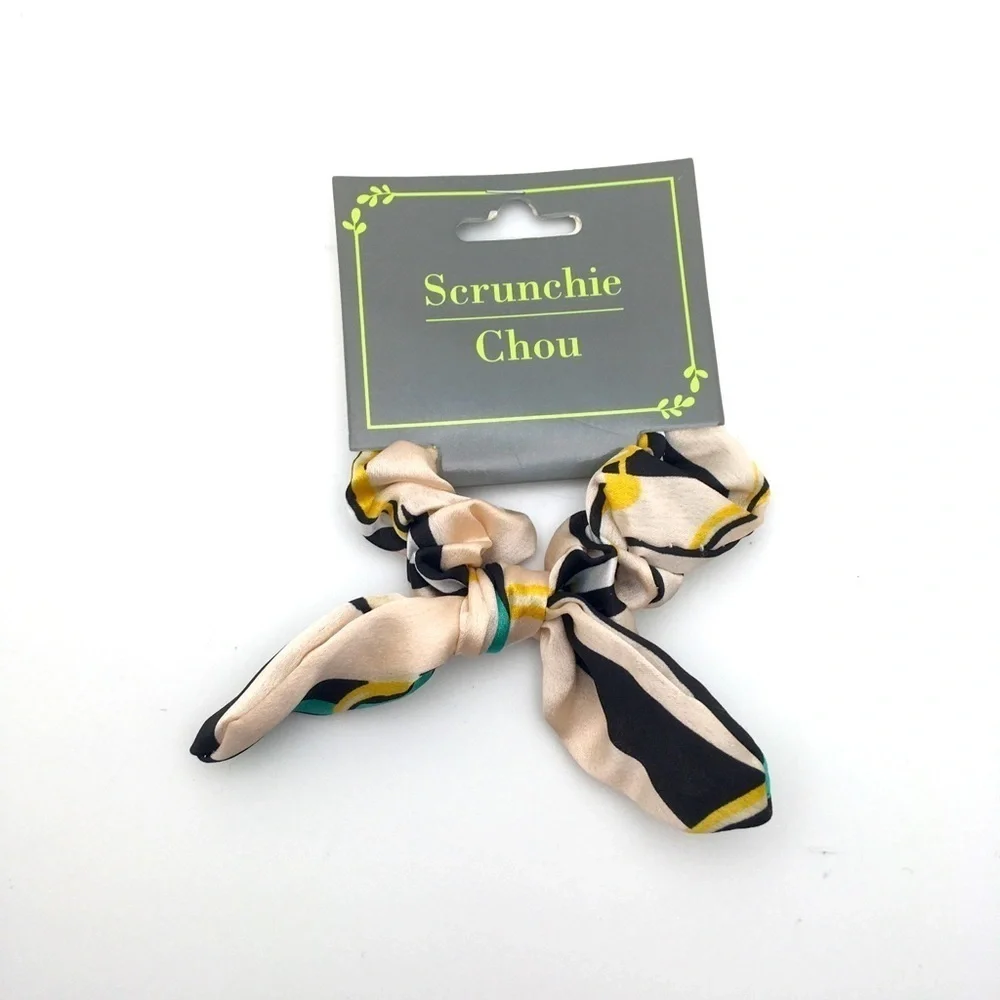 Designer Scarf Silk Satin Scrunchies Set - Floral Patterns